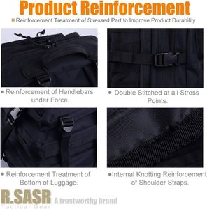 Mochilas Tácticas de 45L de Fábrica, Material Oxford con Cierre, para Hombres y Mujeres, Mochila de Asalto con Sistema MOLLE, para Campismo y Senderismo de 3 Días - Product Image 6