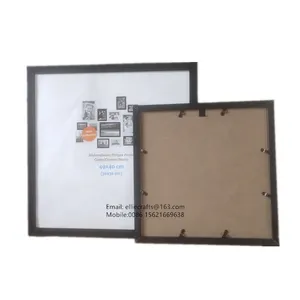 大量批发 30x30 密度板实木正方形相框 40x40 大图片拼贴黑色相框从中国
