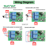 Interrupteur à distance sans fil RF 433 MHz 2 canaux, récepteur de relais CC 24 V, module émetteur 433 MHz, porte-clés
