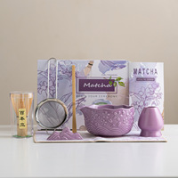 Ensemble de matcha rose ultime GREAT, 7 pièces, bol en céramique et fouet en bambou |   Cadeau de thé classique écologique pour les amateurs de matcha