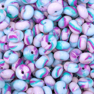 Nouvel Arrivage Couleurs Personnalisées Perles d'Abacus en Silicone Brillantes Effet Tourbillon Pâstel Pâques 14mm avec Paillettes Liquides Scintillantes - Product Image 6
