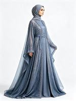 YLI045 EVE Robe Abaya Longue Ample à Manches Longues pour Femme, Modèle Musulman Pudique, Toutes Saisons, Florale, Faite à la Main, Respirante, Extensible dans les Quatre Sens