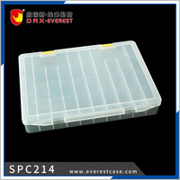 Boîte de rangement transparente Everest SPC214 en plastique PP injecté avec kit médical pour perles et appâts