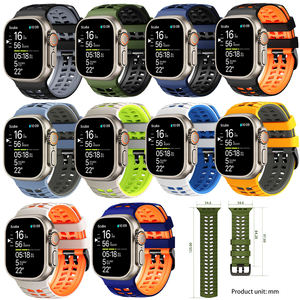<span class=keywords><strong>Bracelet</strong></span> en silicone respirant pour Apple Watch Band Ultra 3 2 49mm 46mm 44mm 45mm pour <span class=keywords><strong>Iwatch</strong></span> Series 11 10 9 8 7 6 SE3 <span class=keywords><strong>Bracelet</strong></span> pour <span class=keywords><strong>homme</strong></span> - Product Image 2