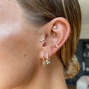 Gemnel aro-pendientes <span class=keywords><strong>de</strong></span> <span class=keywords><strong>plata</strong></span> <span class=keywords><strong>de</strong></span> primera ley y Circonia cúbica para mujer, aretes pequeños, <span class=keywords><strong>plata</strong></span> esterlina 925, Circonia cúbica, zirconia, circonita, zirconita, color dorado, baguette - Product Image 6