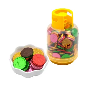 Chinese custom candies good taste sweet old gold golden coin mini chocolate candy in a bottle