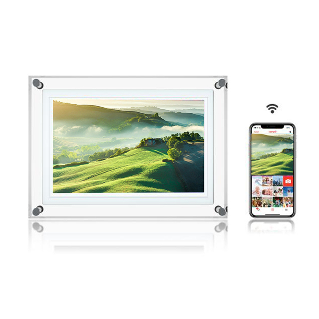 WiFi Digital Acrylic Picture Frame 7" 1280x800 IPS HD Touchscreen MP4 Video Playback Instant Photo Sharing Digital Photo Frame