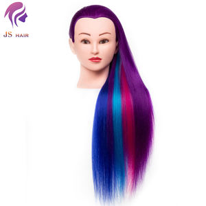 Maniquí de entrenamiento femenino hermoso de pelo largo multicolor para cortar el pelo trenzado muñeca de estilo para peluquería - Product Image 3