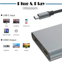 Adaptateur USB Type C multi-écrans 2 ports, double HDMI, USB-C vers 2x HDMI MST Hub, séparateur vidéo 4k pour MacBook Pro/Air