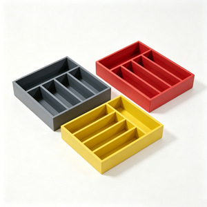 <b>Drawer</b> Organizer Rectangular Wooden <b>Storage</b> <b>Box</b> With Compartments For Tableware Cutlery Spoons - Product Image 2