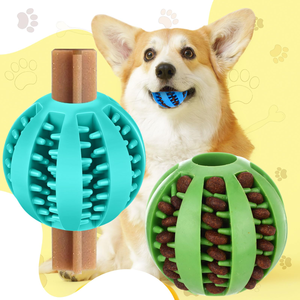 Jouet pour chien, balle en caoutchouc souple durable interactive, jouets à mâcher pour chiots et chats, distributeur de nourriture pour chien, balle de nettoyage des dents, balle d'entraînement IQ - Product Image 4