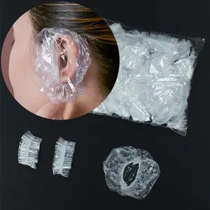 Accesorios impermeables de plástico para peluquero, cubierta desechable de Color para teñir el cabello, Protector de orejas, venta al por mayor