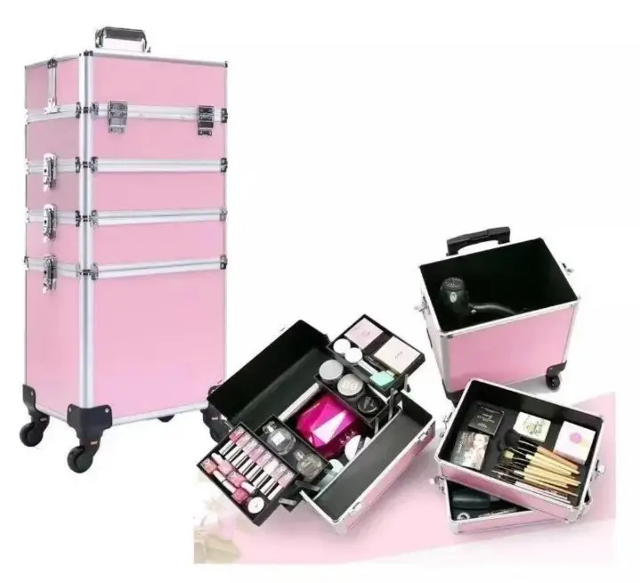 New Aluminium Beauty Case Trolley 4で1 Beauty Trolley Vanity Case MakeアップBeauty Vanity Case