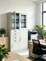 Archivador Metálico Desmontable al por Mayor para Fabricantes, Gabinete de Almacenamiento de Oficina con Puerta de Vidrio y Cerradura para Escuelas y Empresas