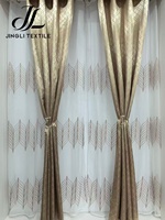 Rideau Jacquard à Oeillets Haute Densité 100% Polyester Occultant Service ODM Finition à Couture Plate pour Hôtels