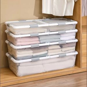 <strong>Plastic</strong> <strong>Under</strong> <strong>Bed</strong> <strong>Storage</strong> Drawer <strong>Box</strong> with Lids and Wheels Clothing Organizer <strong>for</strong> Cloth <strong>Storage</strong> - Product Image 1