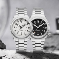 Montres automatiques de luxe OEM NH35 pour hommes, 38 mm, verre saphir, acier inoxydable 316L, fabricant de montres mécaniques