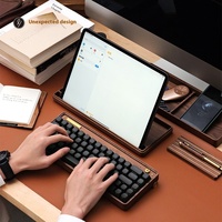 Scatola da Scrivania Personalizzata in Legno Massello di Noce per Tastiera Meccanica con Base per Keycap, Colore e Logo Personalizzabili, Confezione Regalo Elegante