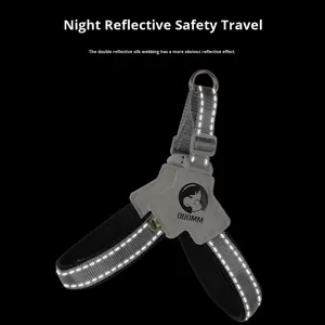 Harnais pour chien en polyester durable et alliage d'aluminium, fermeture à boucle, réfléchissant, réglable, anti-étranglement, léger, anti-évasion, directement de l'usine - Product Image 2