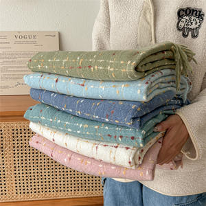 חורף חדש חם קשמיר דו-צדדי, צעיפים נשים וגברים דפוס <span class=keywords><strong>houndstooth</strong></span> pashmina צעיף צעיף עם ציצית - Product Image 2