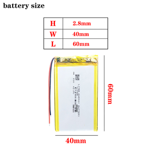 Batería de Polímero de Litio Adecuada para Productos Digitales, 3.7 V 284060 700 mAh, Batería de Litio-Polímero de Alta Capacidad - Product Image 2