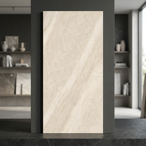 Sabia Crema Washed Stone Terrazzo Porcelain Tiles 600x1200mm <b>Matte</b> Surface for Contemporary Spaces - Product Image 3