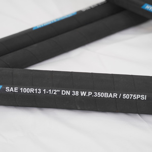 유압 호스 피팅이있는 고압 호스 1/4 "1/2" 3/4 "4SP 4SH 스틸 와이어 나선형 강화 R9 12 13 15 고무 호스 - Product Image 4