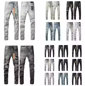 Jeans en denim de marque de créateur Ksubiy de qualité supérieure, nouvelle collection, déchirés, coupe slim, effet usé, pour hommes, fabriqués aux États-Unis - Product Image 3