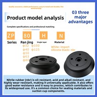 Ventouses à vide robustes monocouche en silicone/caoutchouc nitrile H32/H40/H50/H63/H80/H100/H125S/N Accessoires pour bras robotiques