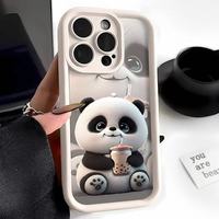 Coque de téléphone pour Apple 17 Pro Max avec un design mignon de panda - Design étagé Tianyan, antichoc et entièrement protectrice.