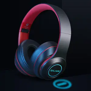 BH10 Headband over ear stereo led light changing bluetooth earphone wireless gaming headphones
