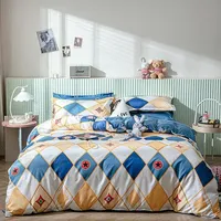 Ensemble de literie de luxe moderne pour la maison, doux et confortable, avec motifs rayés/à motifs, utilisable en toutes saisons, ensemble de literie 4 pièces