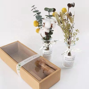 2022สินค้าใหม่ดอกไม้ตกแต่งกล่องของขวัญขวดแก้วเก็บรักษาไว้ดอกไม้ดอกไม้แห้งสำหรับบ้านแจกันตกแต่งโต๊ะแต่งงาน - Product Image 6