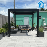 Pergola bioclimatique en aluminium Sweet Home, à toit solide à lames orientables motorisées, sur mesure, pour balcon, terrasse extérieure, auvent pare-soleil