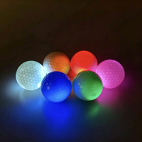 Balles de golf LED à haute réactivité et longue durée de vie, brillent la nuit, plusieurs logos personnalisés, commande en gros de balles de golf LED