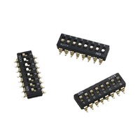Venta Directa de Fábrica, Interruptor DIP/SMT ZBBM-02 Negro, Montaje en Superficie, Chapado en Oro, Paso de 2.54 mm, IP20, CA 2000V, 300mA, 2-12 Posiciones