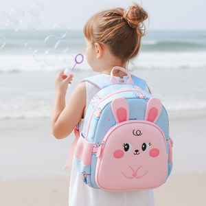 Mochila Escolar Infantil con Diseños de Conejo y Oso, Muestra Gratuita, Producción de Neopreno, para Niños y Niñas de 3 a 6 Años, Dibujos Animados para Exteriores - Product Image 3