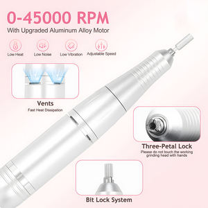 Tragbarer wiederauf ladbarer Nagel bohrer 45000 U/min für Acryl nägel Maniküre Pediküre Polier werkzeuge Elektrischer Nagel bohrer Kit - Product Image 4