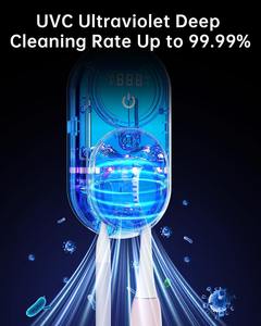 Toothbrush Holder and Cleaner for Bathroom <b>Light</b> Cleaning Fan Drying Round in <b>Circle</b> Automatic Rotating Cover Smart Home Gadgets - Product Image 2