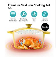 Vente en gros Marmite en fonte émaillée Batterie de cuisine Ensemble de casseroles pour four hollandais Marmite à ragoût Marmite à soupe à double oreille avec couvercle