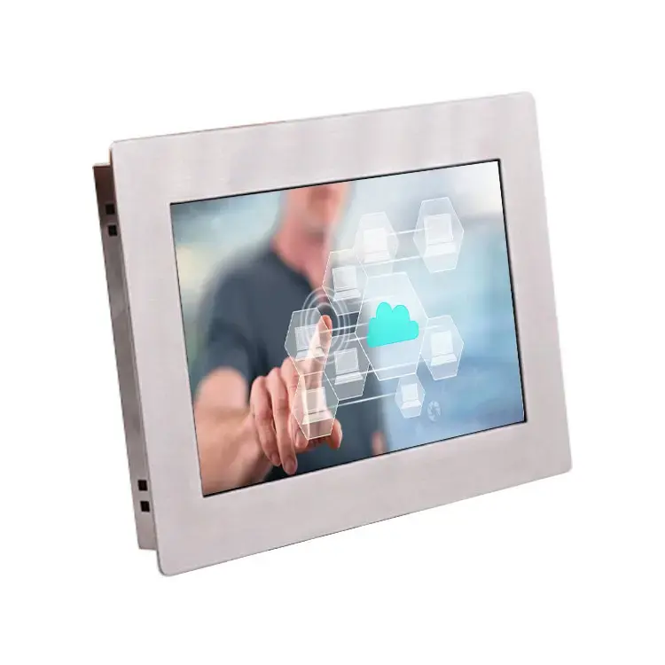 10 12 15 17 polegadas exterior resistente intempéries Touch Screen monitores com caixa SUS304 aço inoxidável