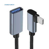 90 grados USB tipo C OTG Cable DE DATOS Nylon tipo C macho a USB A hembra USB3.1 Cable de extensión de carga