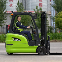 Forklift Listrik 1-2 Ton 4WD Baterai Lithium-Ion Bersertifikasi CE Counterbalance Gudang Kompak Motor AC Pendek Elektrik
