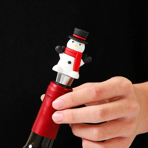 Christmas <b>Wine</b> Stoppers Zinc Alloy Bottle Seals Santa Snowman Design Party Gift - Product Image 3
