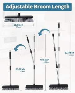 Cepillo de suelo de escoba de goma PP para depilación de alfombras para perros y mascotas con mango telescópico de escobilla de goma para limpieza - Product Image 2