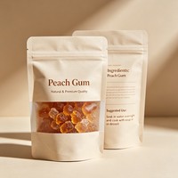 Natuurlijke perzikgom, mild licht perzikachtig houtachtig aroma, grondstof voor desserts & dranken, verdikkingsmiddel & dagelijkse verzorging, hydraterend.
