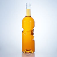 Decanter per Whisky e Rum in Vetro Trasparente da 700ml/750ml con Design Unico e Impugnatura Ergonomica, Produzione OEM