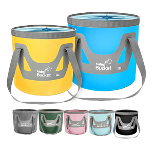Conteneur d'eau en plastique OEM 12L 20L 500D, sac de rangement portable pliable pour le <span class=keywords><strong>camping</strong></span>, la randonnée, la navigation de plaisance, la pêche, seau à glace pliable - Product Image 1