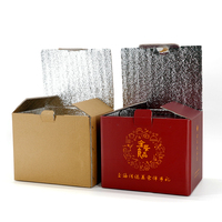 Enfriador de alimentos aislado, película de aluminio y cartón de algodón perlado para transportar caja de aislamiento de cadena de frío de envío congelado