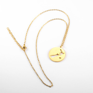 Fabricante de acero inoxidable Nueva Zelanda Mapa Cadena Collar Plata 18K Oro Rosa Chapado en oro Nueva Zelanda Mapa Colgante Collar - Product Image 5